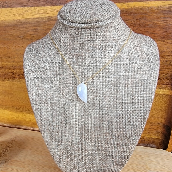 Moonstone Necklace Minimalist Crystal Gemstone - Picture 2 of 6
